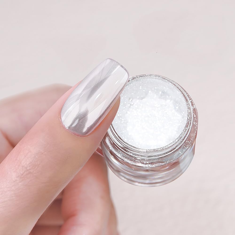 Nagelpulver Chrom Silber – Verwandelt jeden Lack in glänzendes Spiegelfinish