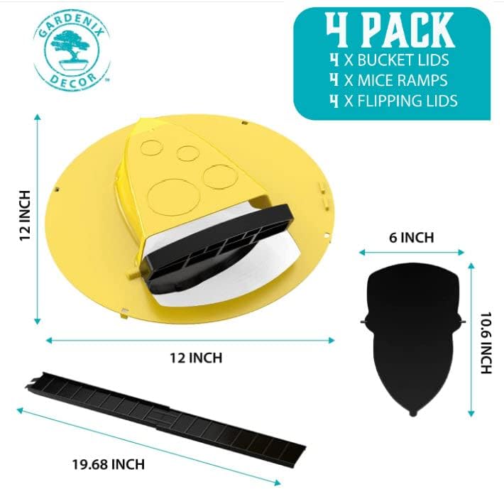 Flip-Top Rodent Catcher Lids for 5-Gallon Pails – Self-Resetting Multi-Catch Design for Garage Barn Shed Home – Reusable Safe Pest | Thomler