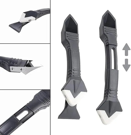 Silicone Caulk Finishing Tool Kit 3-in-1 Scraper Smoother Remover for Bathroom Kitchen Tile Grout Sealing Corner Edge Cleanup Home Repair | Thomler