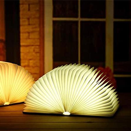 Rechargeable LED Book Light – Wooden Folding Accent Lamp for Reading Nook, Bedroom Nightstand & Home Decor | Thomler