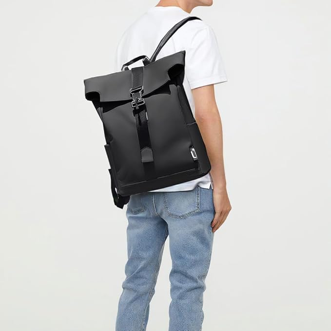 Commuter Backpack with USB Charging Port - Waterproof Laptop Bag for Work Travel School - Ergonomic Padded Straps Multi-Compartment | Thomler
