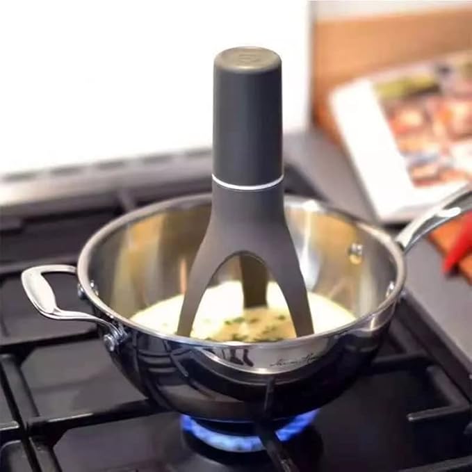 Hands-Free Pan Stirrer for Sauces & Soups | Battery-Powered Kitchen Gadget for Even Cooking & Pot Stirring | Cordless Mixing Tool | Thomler