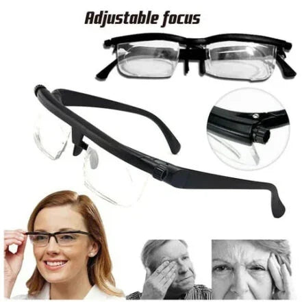 Dial-Adjustable Reading Glasses with Variable Focus Lenses for Near and Far Vision Clarity | Thomler
