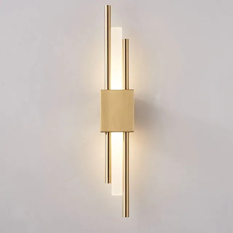 Modern Linear Wall Sconce with Marble Accents – Metal Construction, Warm LED Lighting for Bedroom & Living Room | Thomler