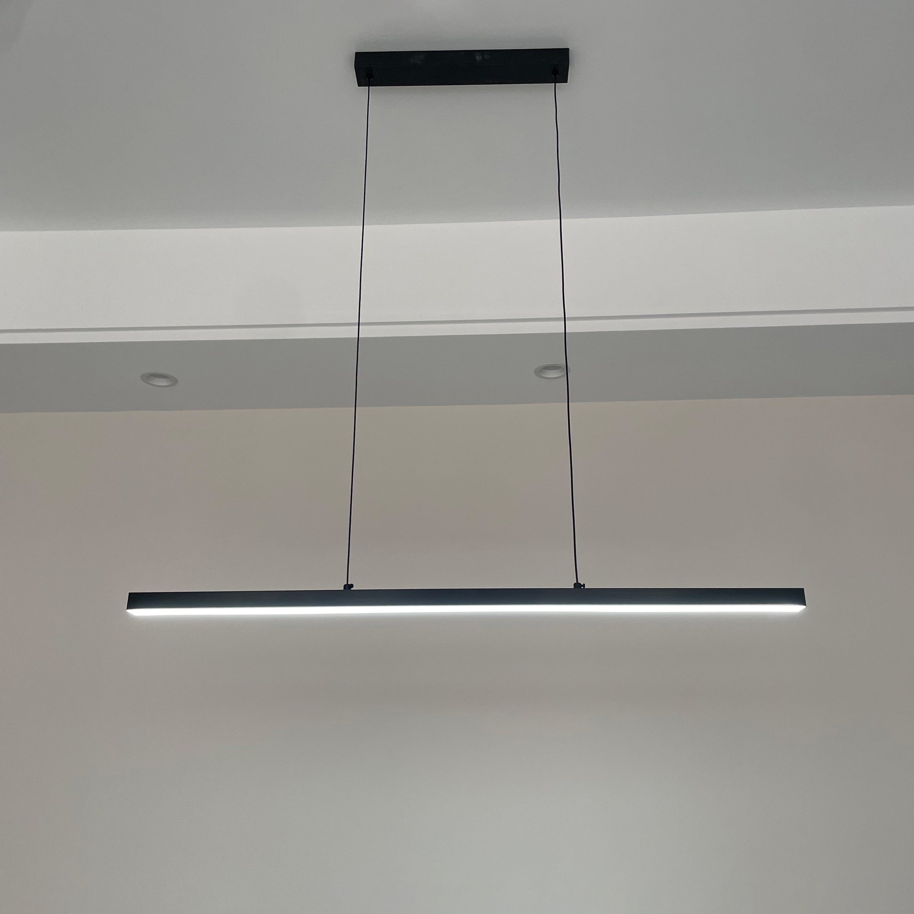 Linear Pendant Light Metal 39 in Adjustable Kitchen Island LED Warm White 3000K-6000K Modern Dining Room Hanging Lamp | Thomler