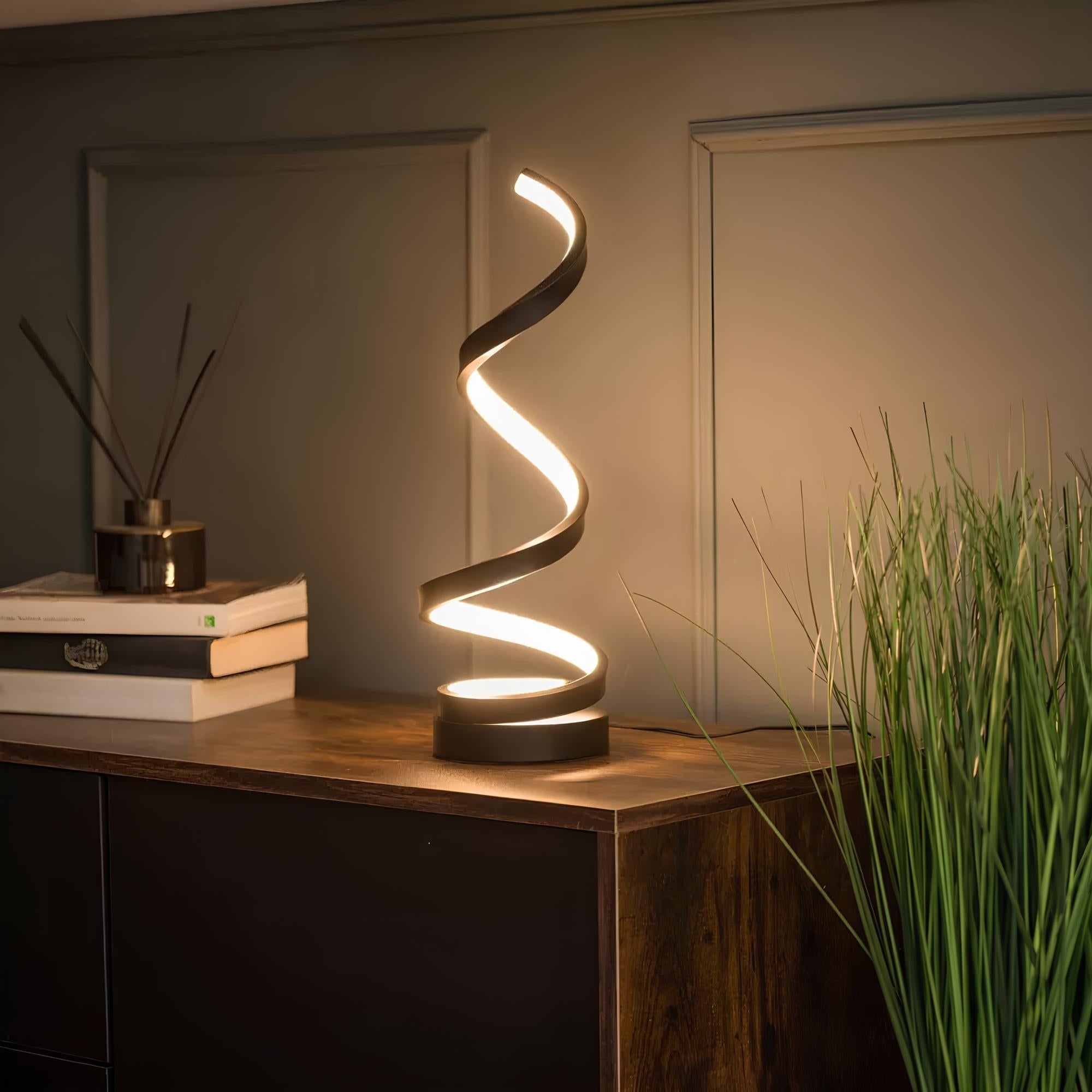 Curved Metal Desk Lamp with Dimmable LED Light and 3 Color Modes for Bedroom Office and Living Room | Thomler