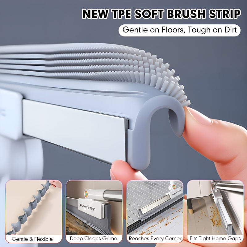 Dual-Action Floor Squeegee with Rubber Edge & Soft Bristles for Pet Hair Removal | Thomler