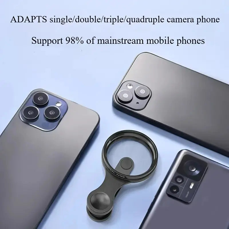 Phone Camera CPL Filter 52.0 mm Universal Clip Outdoor Photography Polarising Lens Reflection Reduction Colour Enhancement Accessory | Thomler