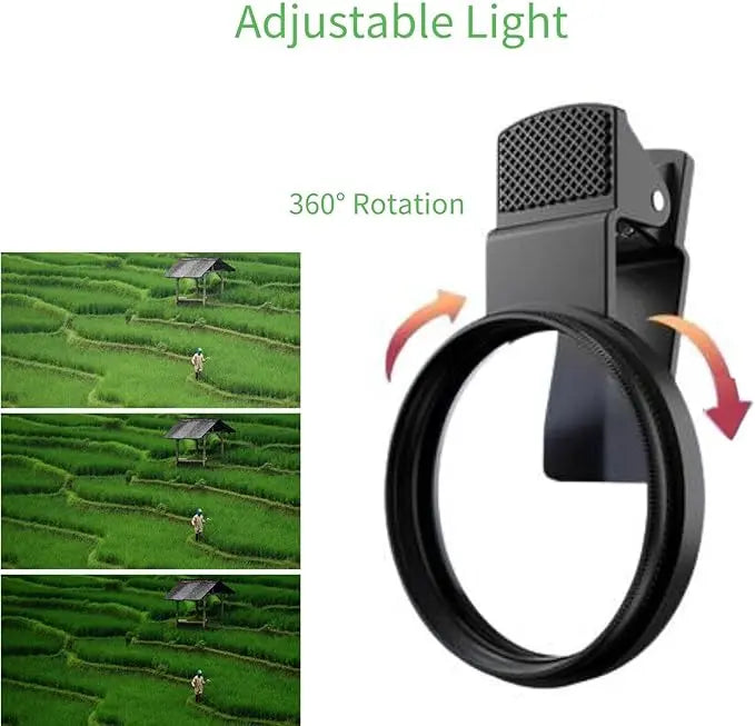 Phone Camera CPL Filter 52.0 mm Universal Clip Outdoor Photography Polarising Lens Reflection Reduction Colour Enhancement Accessory | Thomler