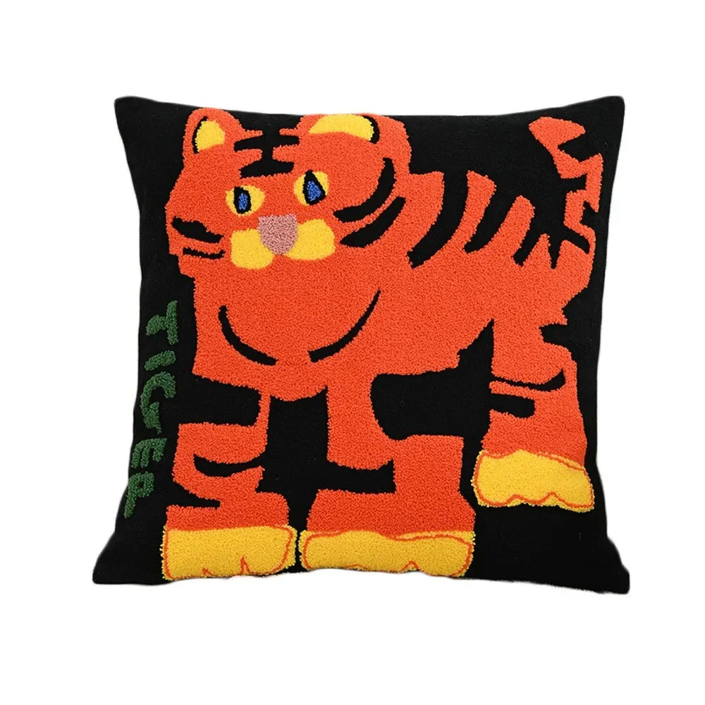 Cushion Cover Polyester Cotton Blend 45.0 cm 17.7 Inch Scandinavian Sofa Bedroom Animal Embroidered Decorative Throw Pillow Case | Thomler