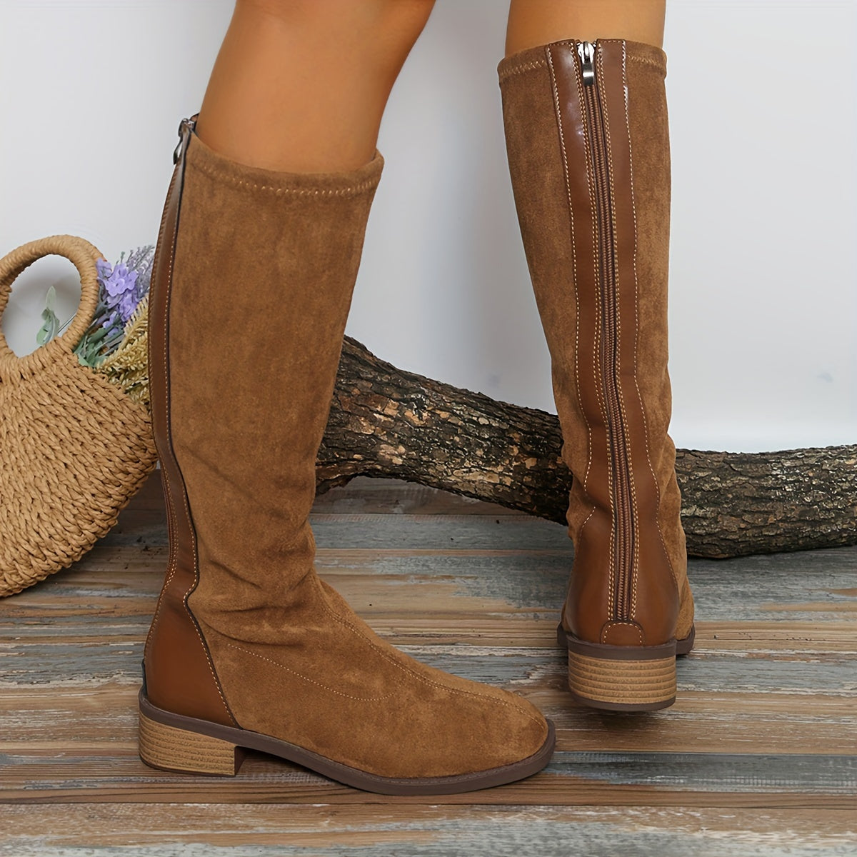 Women's Block-Heel Boots with Soft Lining – Faux Leather Western Ankle Booties for Fall & Winter | Thomler