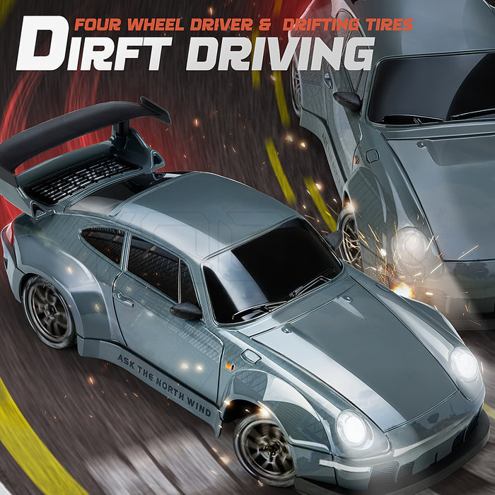 1:24 Scale RC Drift Car with Light-Up Wheels | 4WD Remote Control Racing Car | Thomler