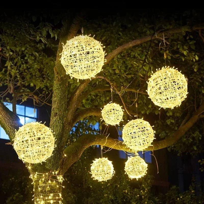 Light Sphere Braided 20.0 cm Waterproof Garden Balcony Hanging LED Outdoor Decorative Party Lighting Connectable | Thomler
