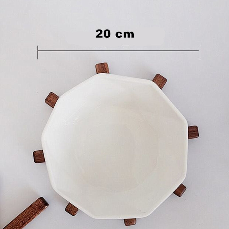 Trivet Black Walnut 25.0 cm Tree Design Hot Pan Table Protector Folding Pot Coaster Decorative Kitchen Dining Accessory | Thomler