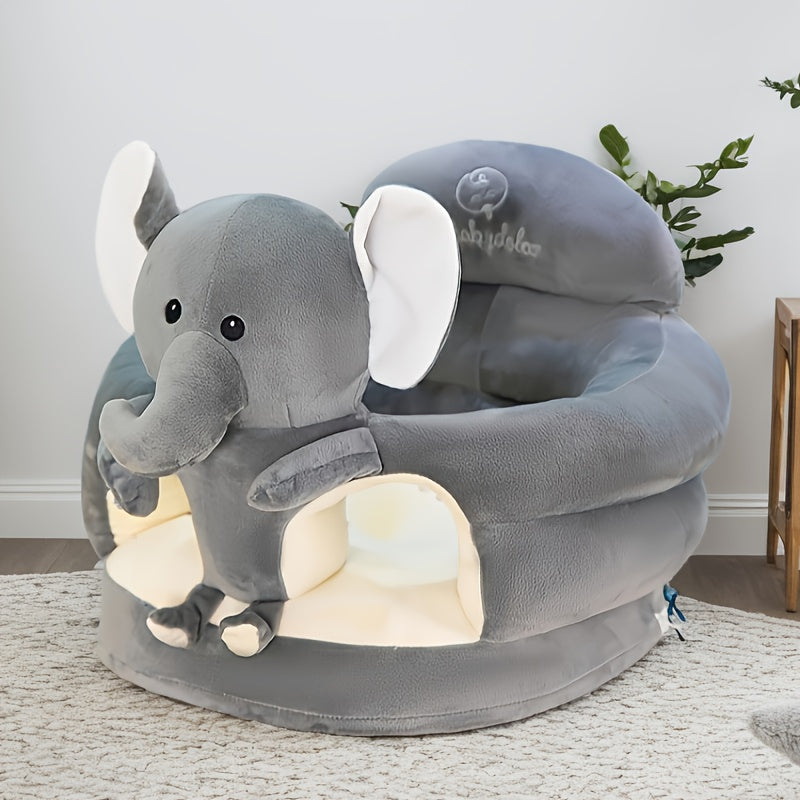 Plush Baby Support Seat for Learning to Sit – Soft Animal Character Chair with Backrest for Infants & Toddlers | Thomler