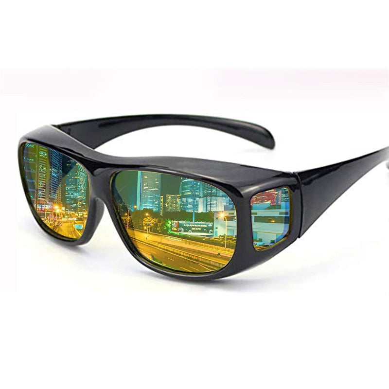 Anti-Glare Night Driving Glasses with Polarized Amber Lenses & Wraparound Frame for Headlight Glare Reduction, Fog & Low Light Vision | Thomler