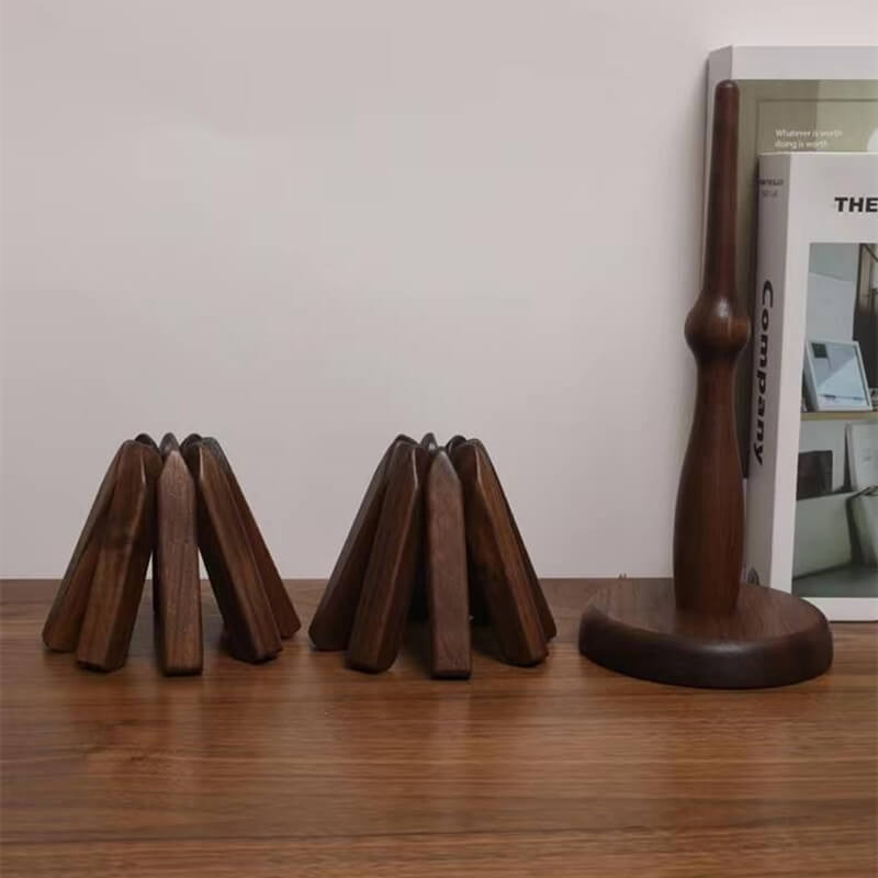 Trivet Black Walnut 25.0 cm Tree Design Hot Pan Table Protector Folding Pot Coaster Decorative Kitchen Dining Accessory | Thomler