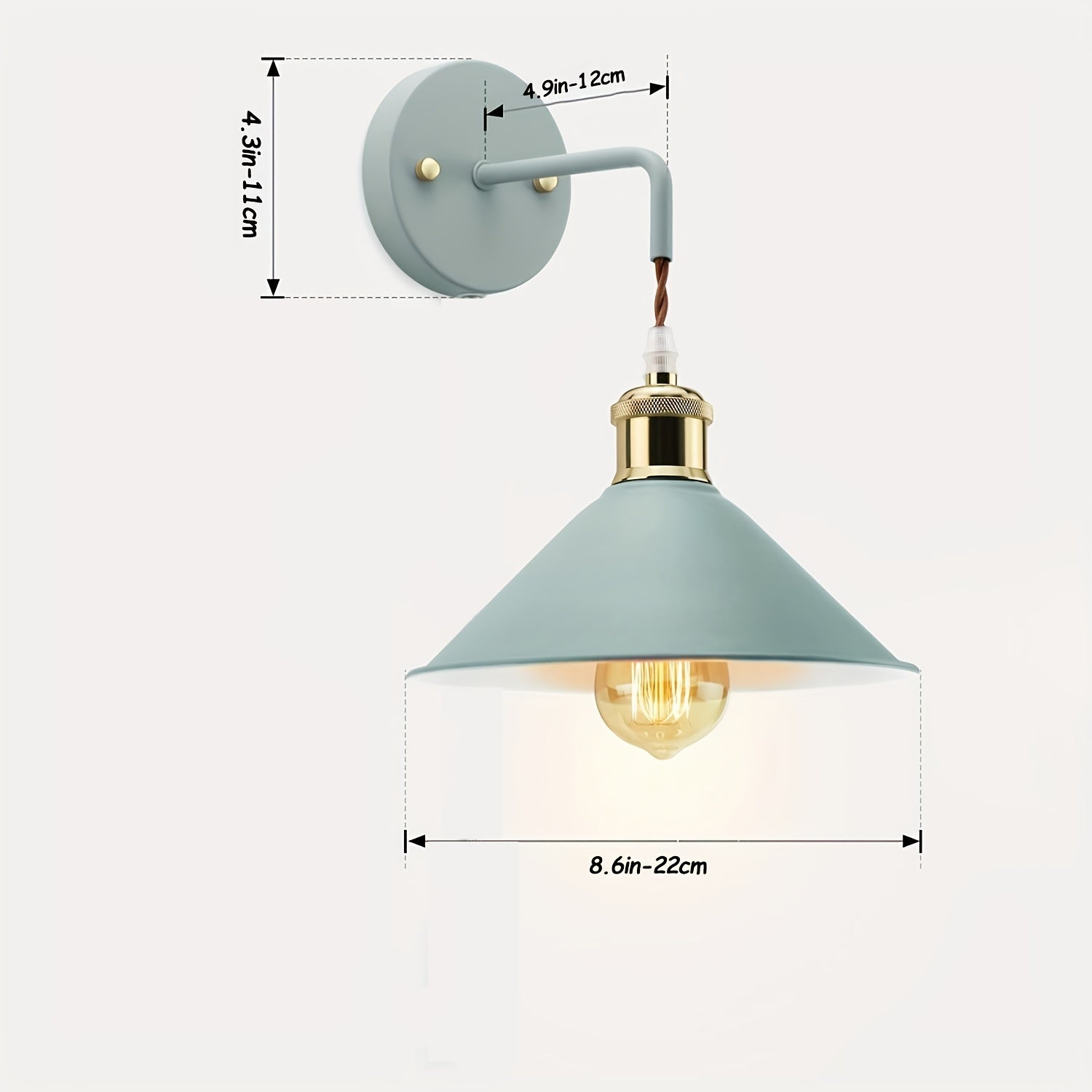 Industrial Wall Light Fixture – Oil-Rubbed Metal Accent Lamp for Bedroom, Living Room & Hallway – E26 Hardwired Sconce | Thomler