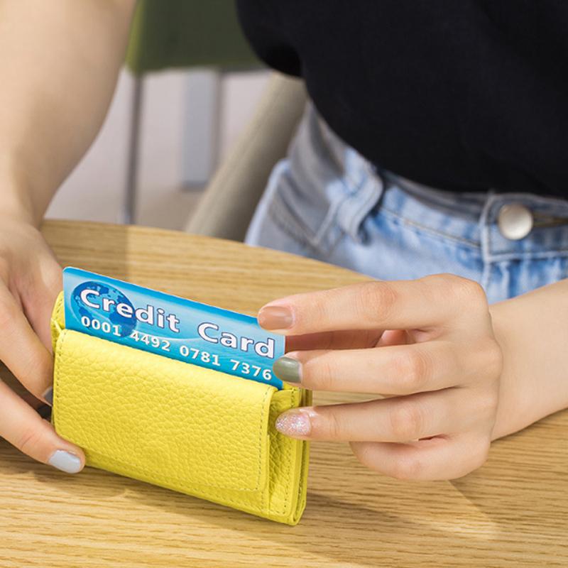 Compact RFID Blocking Leather Wallet for Women – Snap-Close Coin Purse with Card Slots & RFID Shield for Everyday Carry | Thomler