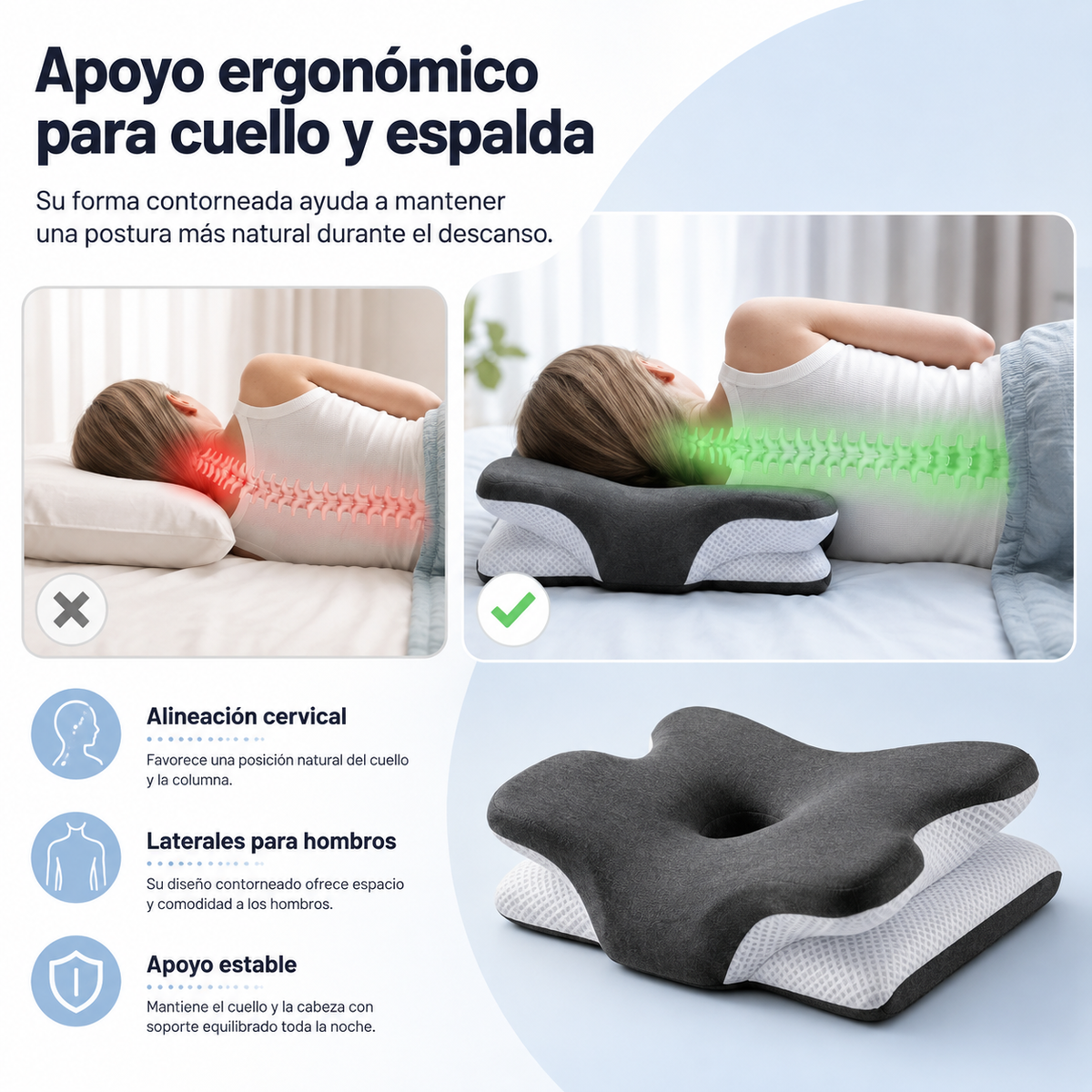 Adjustable Memory Foam Cervical Pillow for Neck Pain Relief & Better Sleep | Thomler