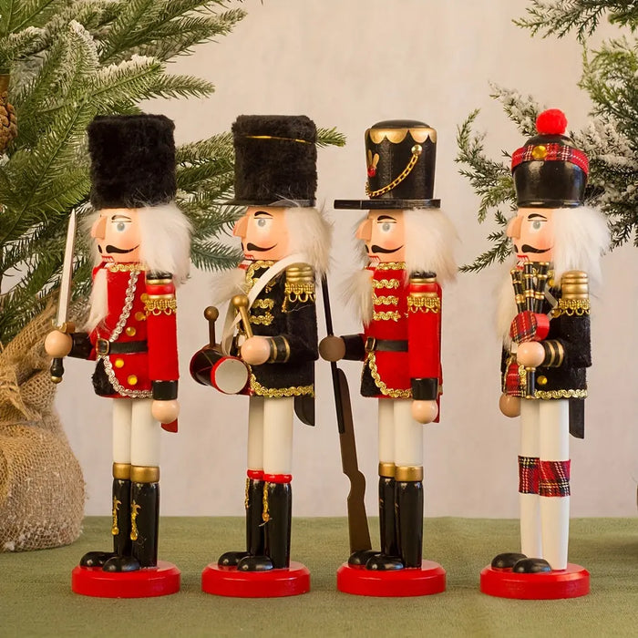 Wooden Nutcracker Soldier Figurine - Hand-Painted Holiday Decor for Mantel, Windowsill & Christmas Display | Thomler