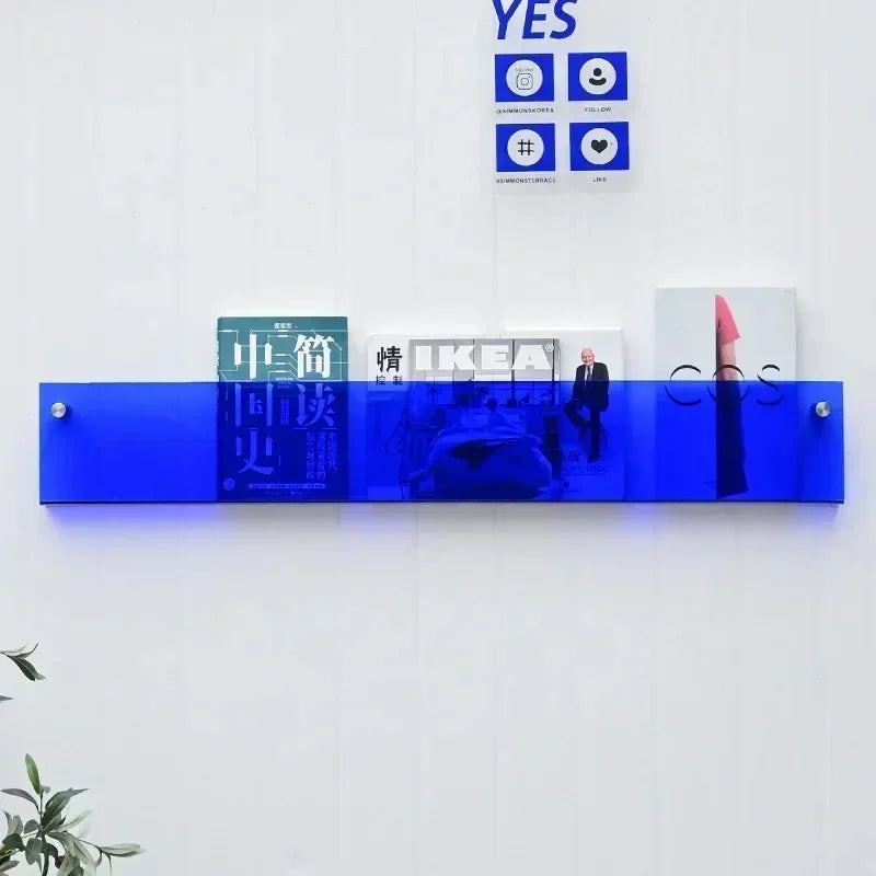 Wall Shelf PVC 80.0 cm 31.5" Floating Magazine Storage Living Room Office Book Display Rack Organiser | Thomler