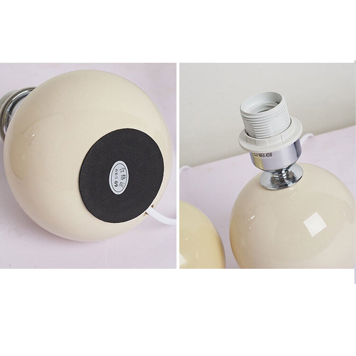Table Lamp Ceramic 11 in x 9.5 in Modern Bedside Living Room Study LED E26 Fabric Shade | Thomler