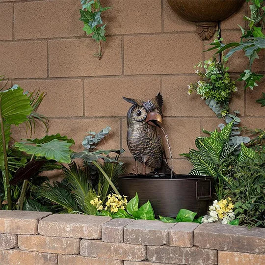 Polyresin Animal Fountain with Electric Pump for Patio, Deck & Backyard | Natural Stone Look Water Feature | Thomler
