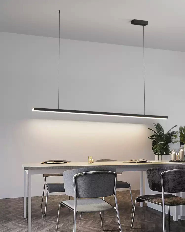 Linear Pendant Light Metal 39 in Adjustable Kitchen Island LED Warm White 3000K-6000K Modern Dining Room Hanging Lamp | Thomler