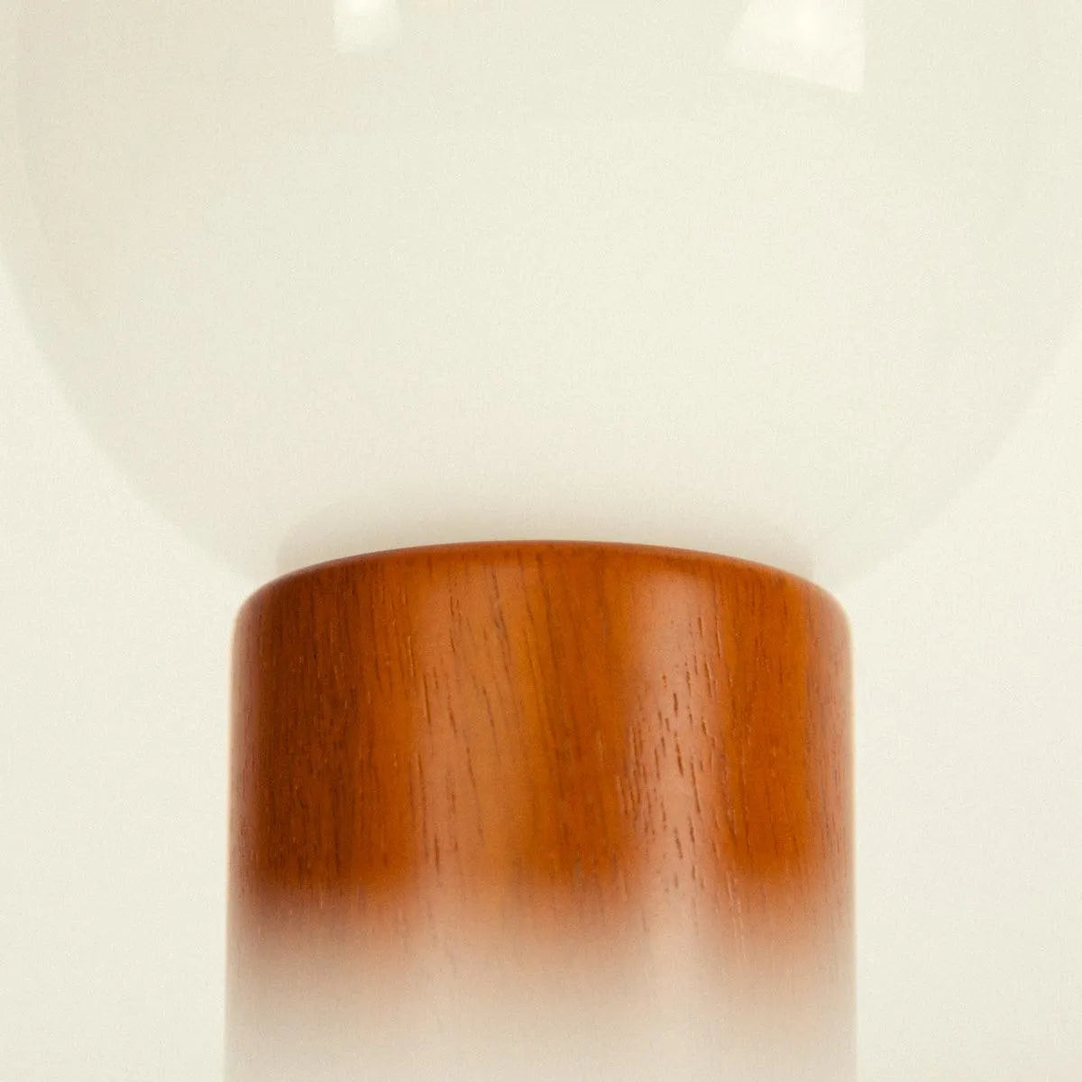 Table Lamp Solid Wood Glass Globe 28.0 cm Warm Ambient Bedroom Nightstand Mid Century Modern Accent Lighting | Thomler