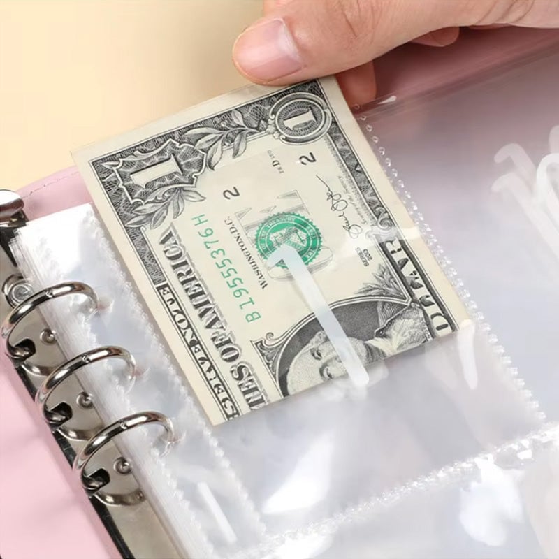 100-Envelope Money Saving Binder with Cash Envelopes for Budget Tracking & Financial Goals | PU Leather Organizer for Home Finance | Thomler
