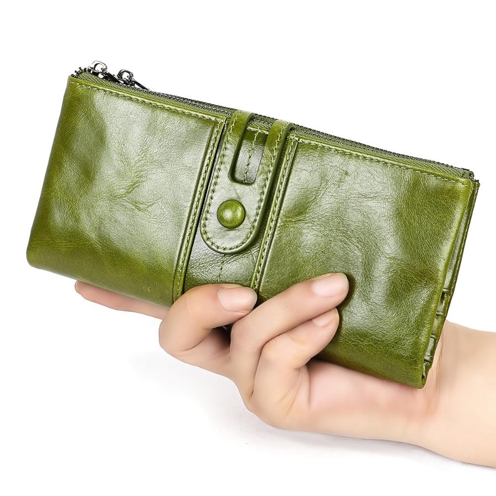 Slim Leather Wallet for Women with Zipper Coin Pocket & Multiple Card Slots | RFID Blocking Compact Bifold Organizer for Everyday Use | Thomler