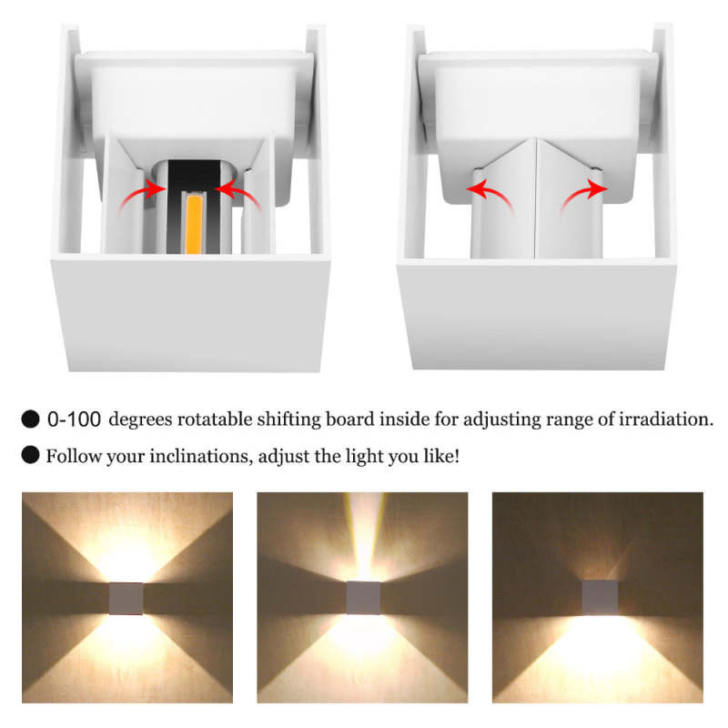 Adjustable Cube LED Outdoor Wall Light for Patio & Entryway | Thomler