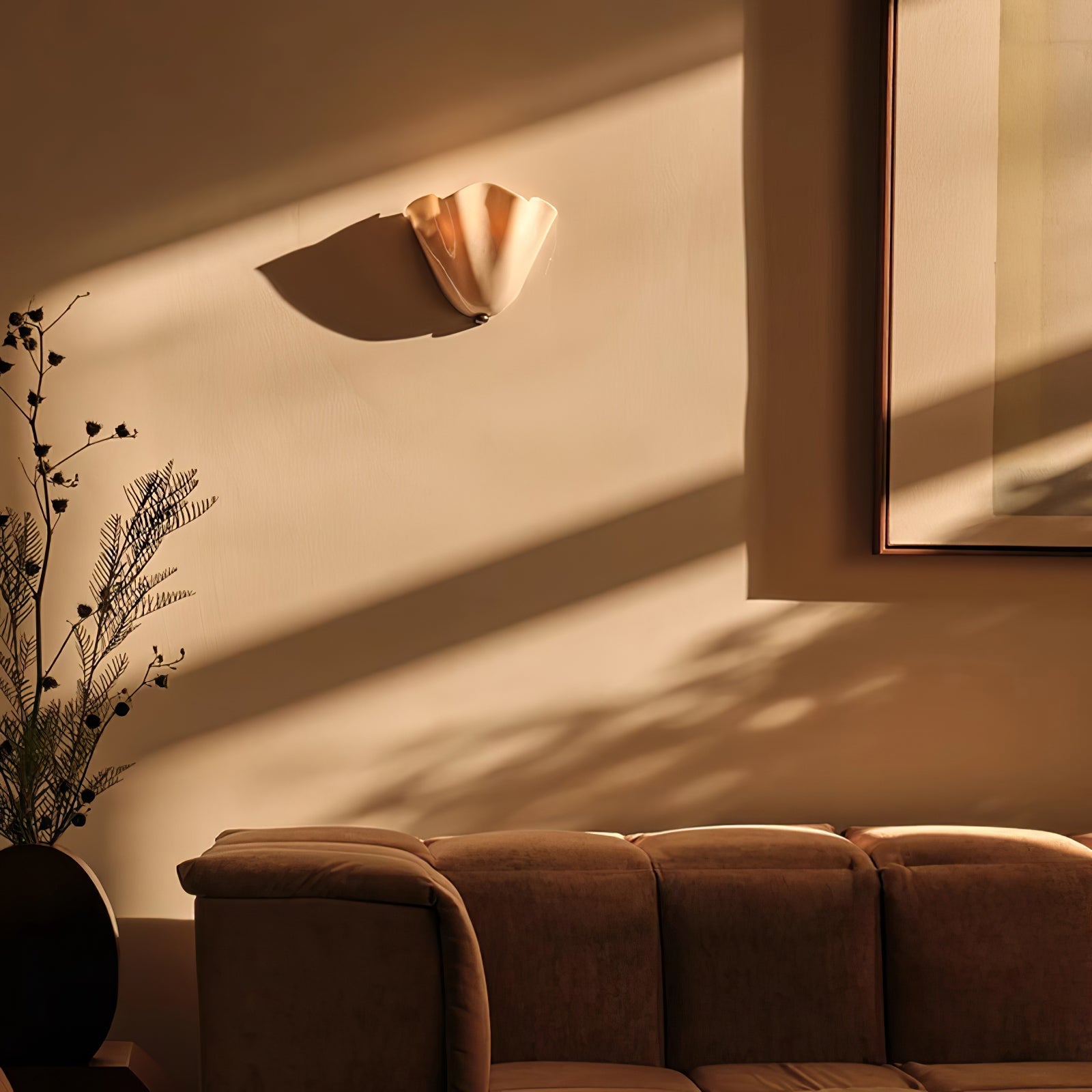 Wall Light 11 in x 10 in x 5.1 in Indoor Metal Glass LED Fixture Beige Green Brown Amber Home Hallway Bedroom Living Room Decorative Lighting | Thomler