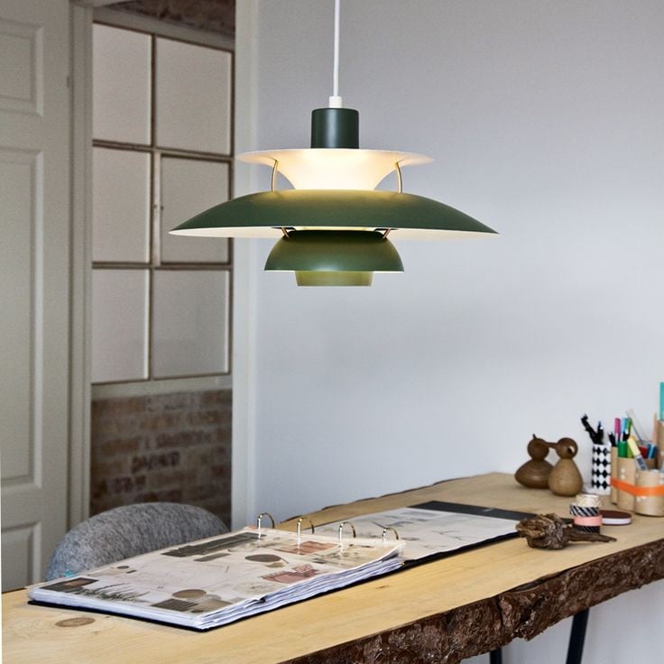 Pendant Light Metal Layered Shade E27 10W Scandinavian Dining Room Kitchen Island Hanging Ceiling Lamp | Thomler