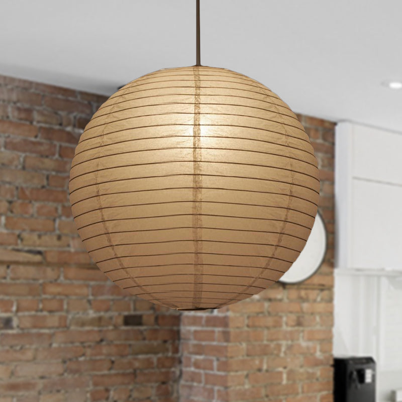 Japanese Paper Lantern Pendant Light White Round Ceiling Fixture for Dining Room Bedroom Kitchen Island Hanging Lamp E26 Base Modern Asian | Thomler