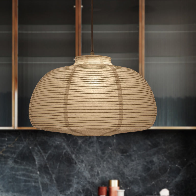Japanese Paper Lantern Pendant Light White Round Ceiling Fixture for Dining Room Bedroom Kitchen Island Hanging Lamp E26 Base Modern Asian | Thomler