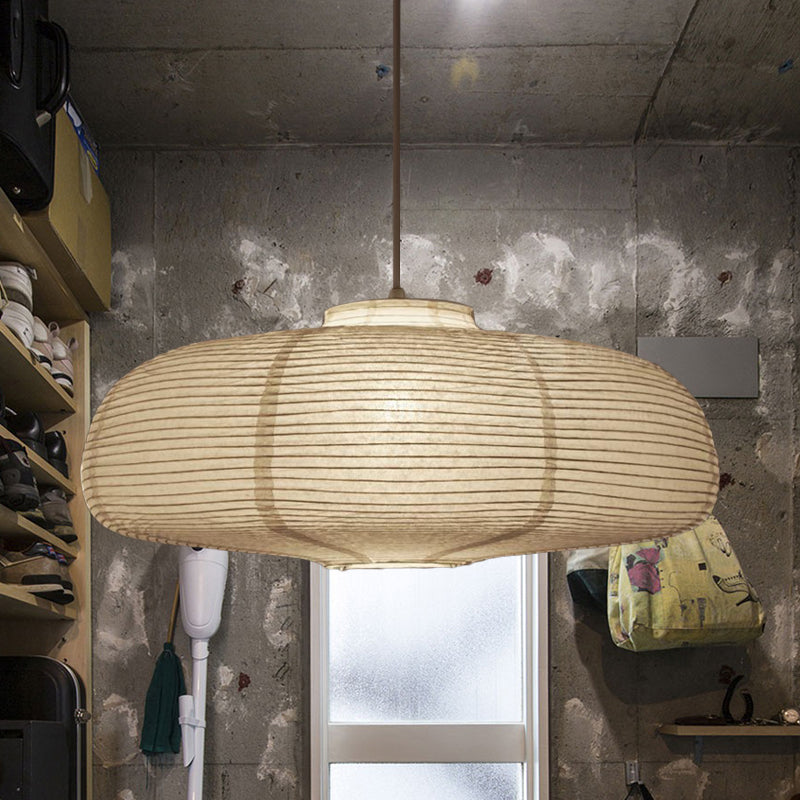 Japanese Paper Lantern Pendant Light White Round Ceiling Fixture for Dining Room Bedroom Kitchen Island Hanging Lamp E26 Base Modern Asian | Thomler
