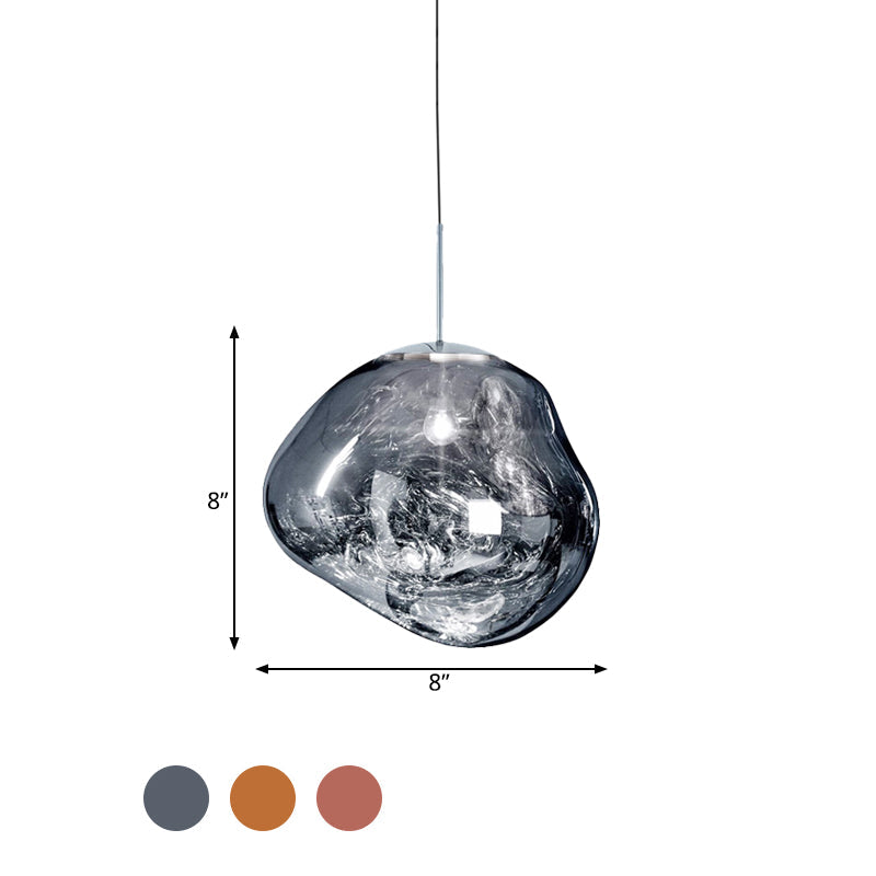 Glass Pendant Light Fixture for Dining Room & Kitchen – Modern Metal Hanging Lamp in Gold, Silver & Red – E26 Socket for LED & | Thomler