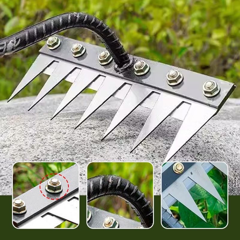Interchangeable Garden Cultivator Head for Soil Prep & Weeding | Carbon Steel Attachment for Wood Handle, 4 Tine Configurations | Thomler
