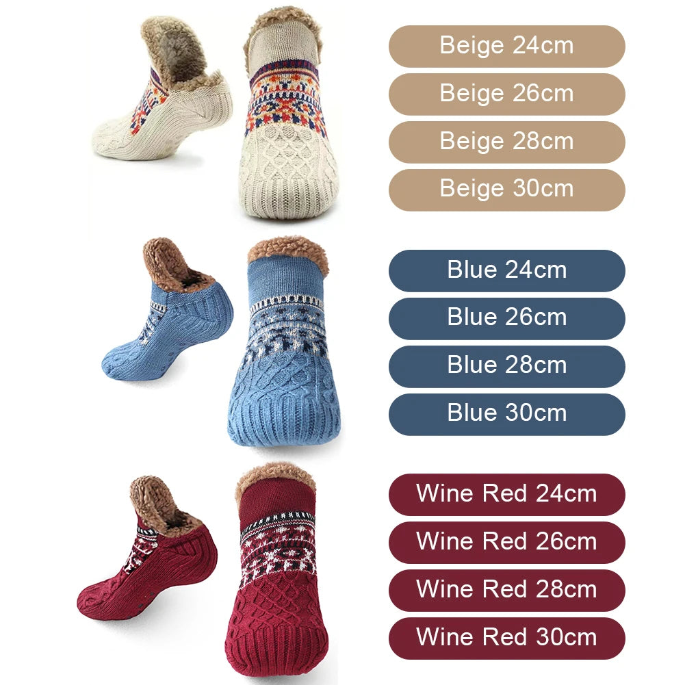 Fleece-Lined Ankle Socks for Indoor Wear – Anti-Slip Sole, Plush Knit, Cozy House Footwear | Thomler