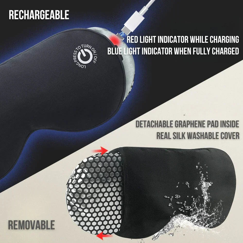 Cordless Heated Eye Mask with 3 Heat Settings & USB Charging for Sleep & Relaxation | Thomler