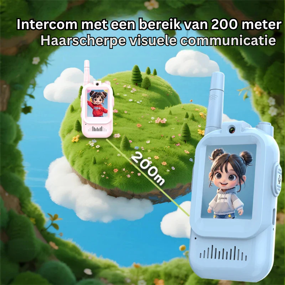Two-Way Video Walkie Talkie Set for Kids with Voice Changer & Live Screen – Indoor Outdoor Play Radio Communicators for Children Ages 3-12 | Thomler