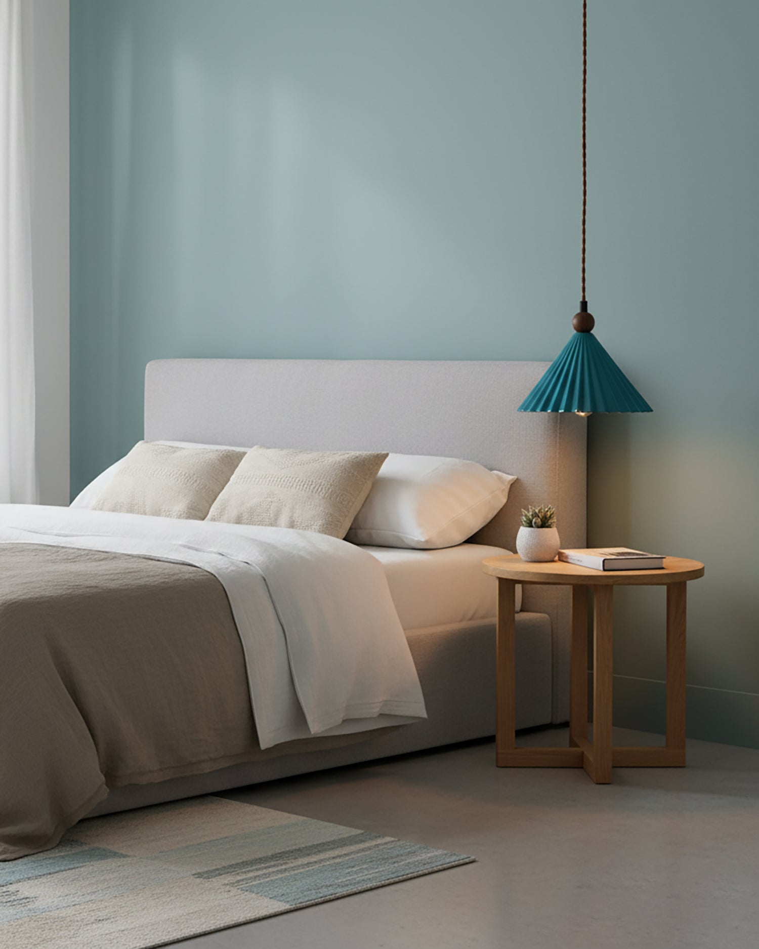 Pendant Light Ceramic Shade 7.8 in Adjustable Blue Dining Kitchen Hanging Ceiling Lamp | Thomler