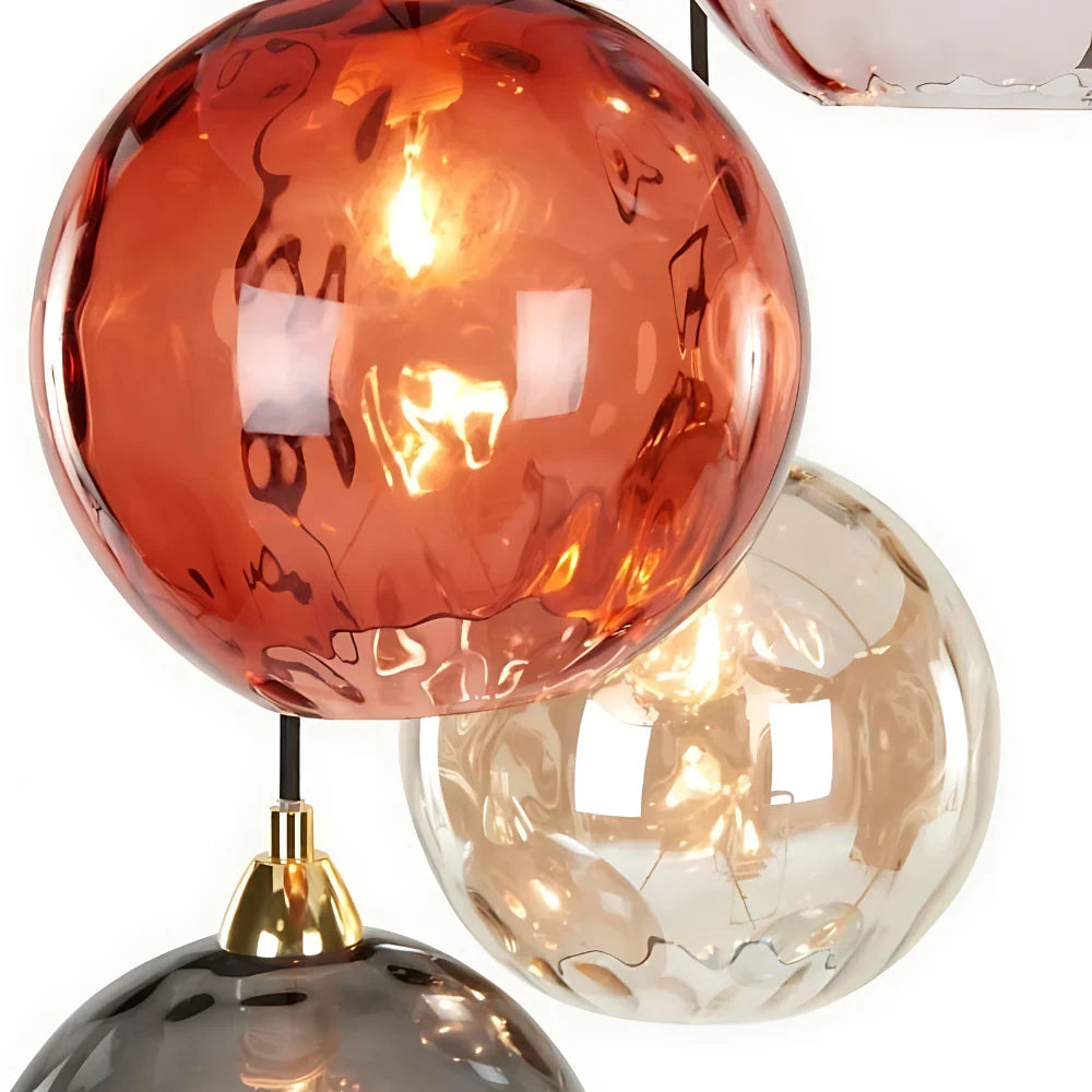 Pendant Light Ripple Glass 7.9 in Sphere Adjustable Dining Room Kitchen Hanging Ceiling Lamp Modern Nordic Minimalist Fixture | Thomler