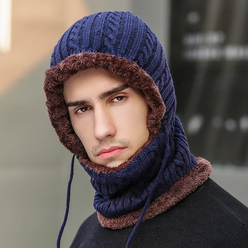 Fleece-Lined Hooded Scarf Combo for Cold Weather – Unisex Neck & Face Covering | Thomler