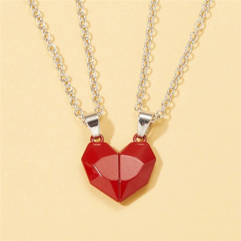 Magnetic Heart Pendant Necklaces for Couples – Matching His & Hers Set with Gold-Plated Finish – Two Interlocking Hearts – Gift for | Thomler