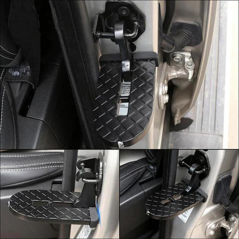 Rooftop Access Step with Emergency Glass Breaker for SUVs, Trucks & Jeeps – Foldable Aluminum Car Door Latch Hook Footstep with Protective | Thomler