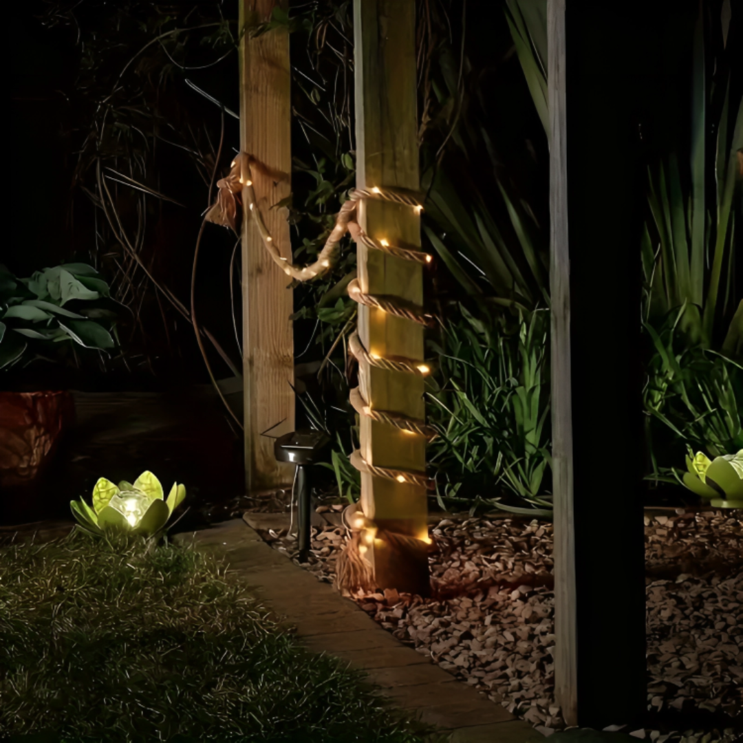 Solar-Powered Rope String Lights for Garden, Patio & Camping Decor | Thomler