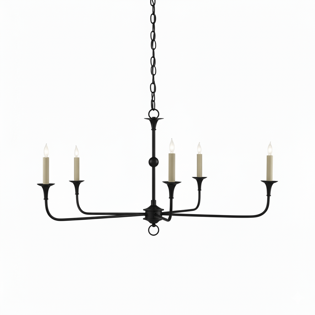 Pendant Light Brass Metal 91.0 cm Dining Room Candle Style Ceiling Chandelier Adjustable Chain E14 Hanging Fixture | Thomler